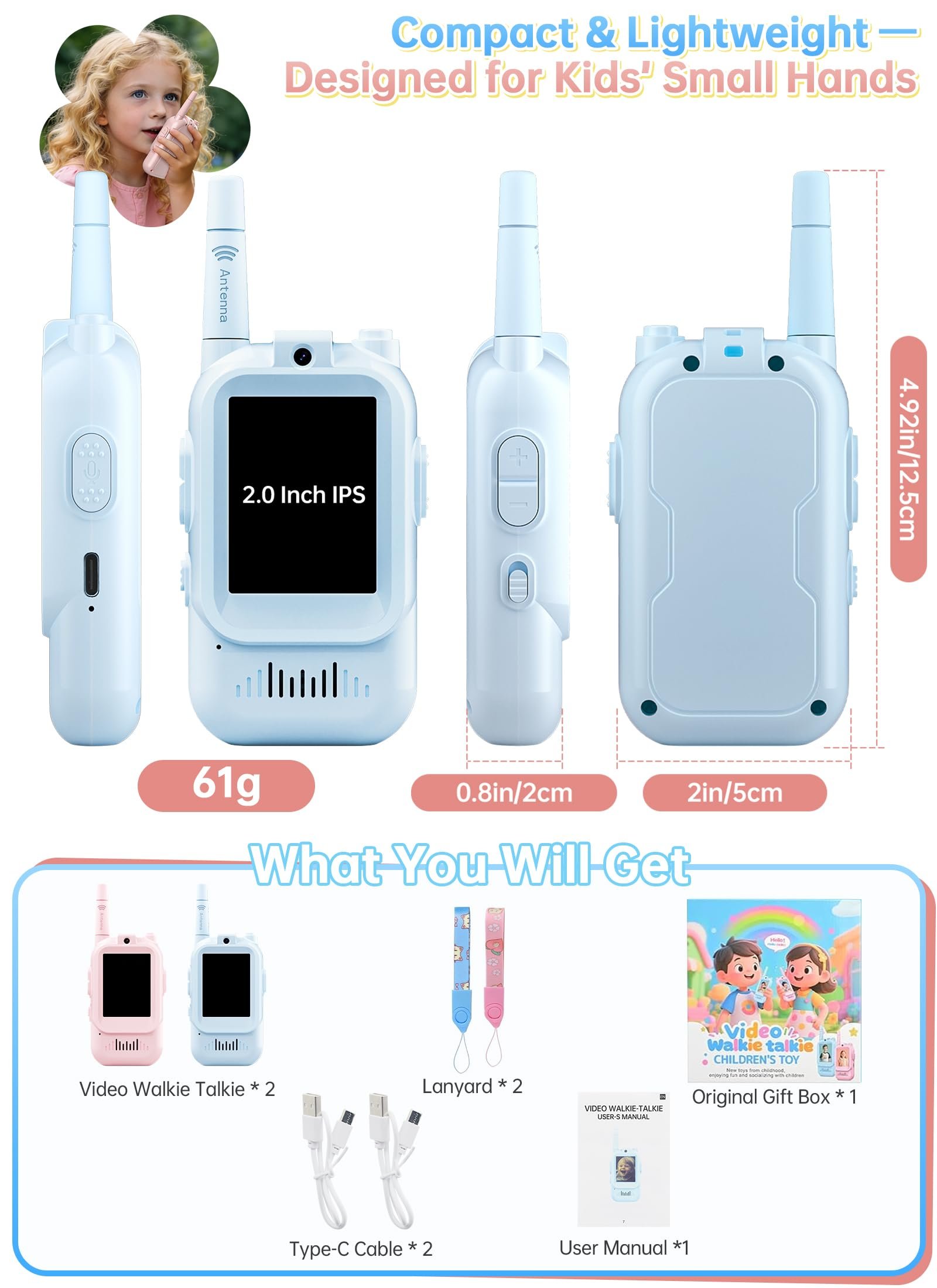 kids video walkie talkie set 2 pcs interactive communication toy for boys & girls kids video walkie talkie set 2 pcs interactive communication toy for boys & girls