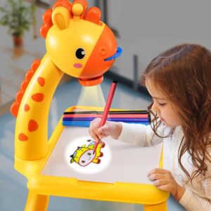 Home giraffe projection painting table with music