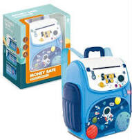 Home atm money saving box for kids with fingerprint sensing and lock, coin and paper money