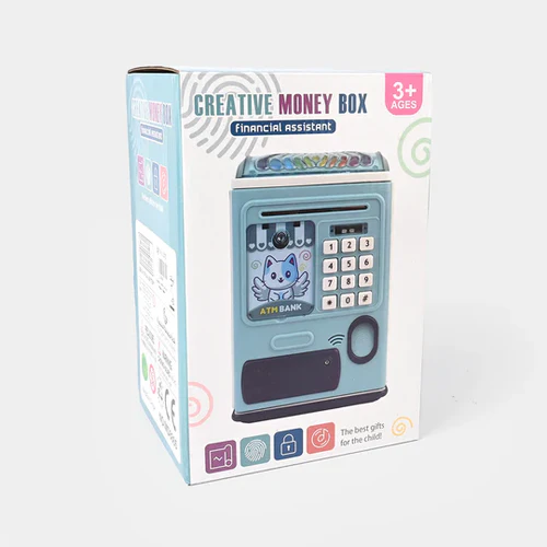 atm money saving box for kids with fingerprint sensing and lock, coin and paper money atm money saving box for kids with fingerprint sensing and lock, coin and paper money