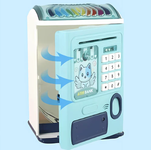 atm money saving box for kids with fingerprint sensing and lock, coin and paper money atm money saving box for kids with fingerprint sensing and lock, coin and paper money