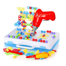 Home kids drill screw driver tool creative educational drilling game building toy tool kit for boys & girls