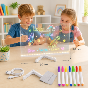 led acrylic magic board with 7 neon markers