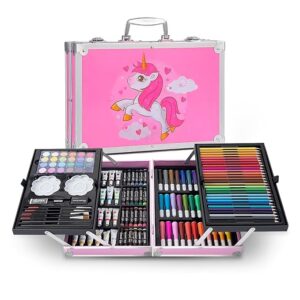 Home 145 pc art set premium colors kit suitcase for kids