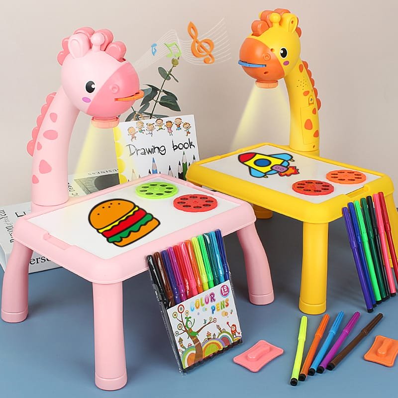 giraffe projection painting table with music giraffe projection painting table with music