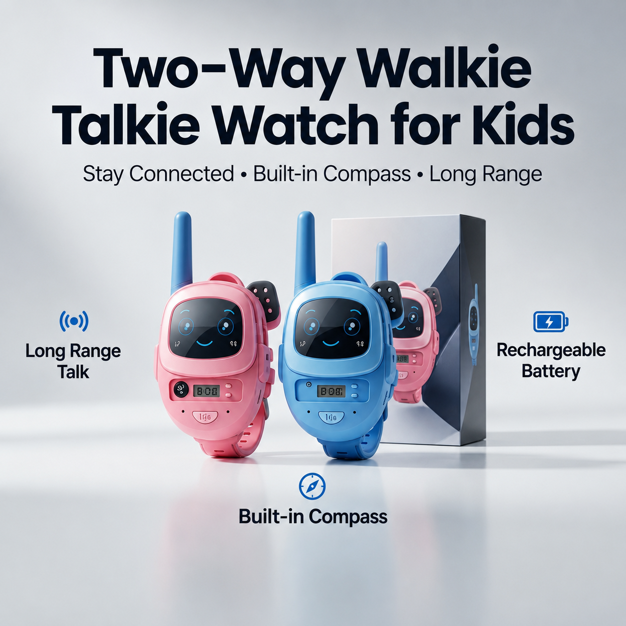 kids walkie talkie watch two way radio with flashlight & compass 2pcs kids walkie talkie watch two way radio with flashlight & compass 2pcs